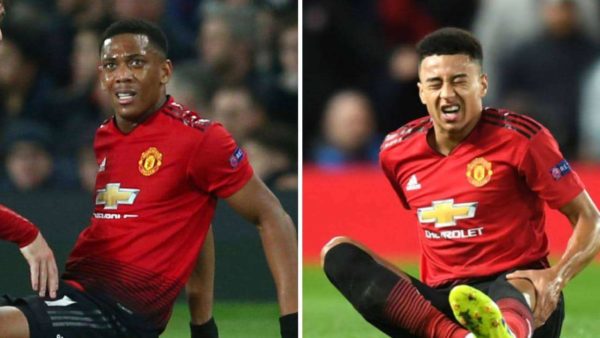 Martial et Lingard pourraient manquer le match retour face au PSG