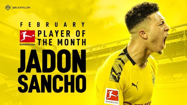 Bundesliga : Jadon Sancho élu joueur du mois de février