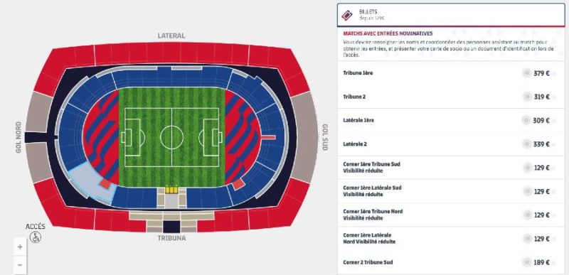 Les places qui restent à vendre pour Barcelone Brest